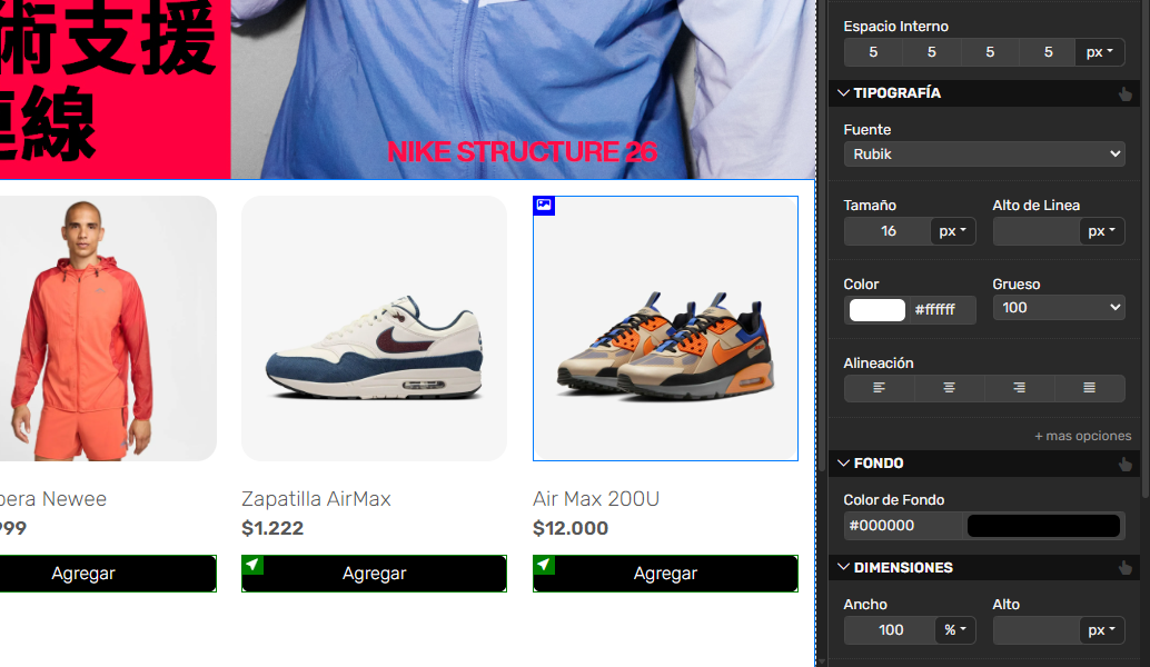 Dashboard de administración de Growcart